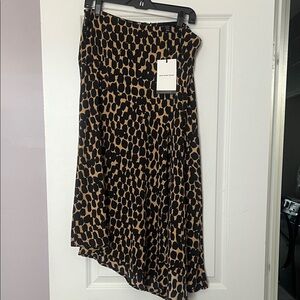 Who What Wear Asymmetrical Leopard Print Skirt